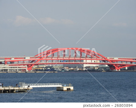 Kobe Bridge connecting Kobe City and Port Island (Viewed from Harborland) 26803894
