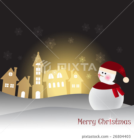 Christmas Greeting Card with Snowman 26804403