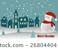 Christmas Greeting Card with Snowman 26804404