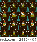 Seamless pattern with Christmas tree, heart, star 26804405