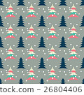 Seamless pattern with Christmas tree, heart, star 26804406
