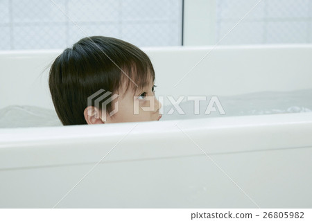 Stock Photo: person, bath tub, bathtub