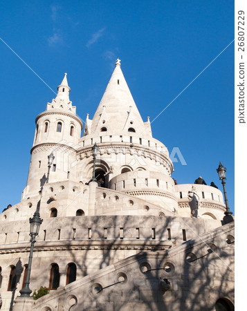 Fairy tale towers of Fisherman's Bastion on a Fairy tale towers of Fisherman's Bastion on a 26807229