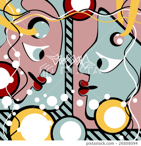 Abstract people look at each other Abstract people look at each other 26808094