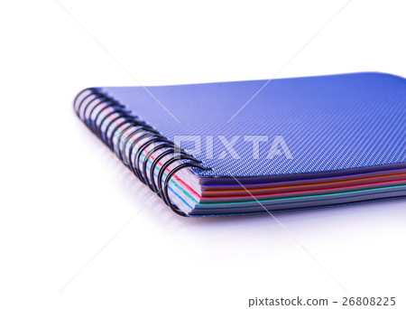 Blue diary spiral notebook on white Blue diary spiral notebook on white 26808225