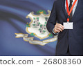 Businessman with USA state flag - Connecticut 26808360
