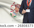 Businessman with USA state flag - Illinois 26808373