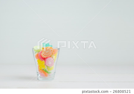 Colorful candies in transparent jar Colorful candies in transparent jar 26808521