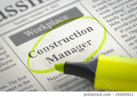 Construction Manager Job Vacancy. 3D. 26808921