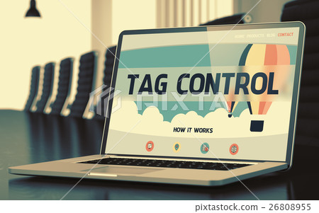 Landing Page of Laptop with Tag Control Concept Landing Page of Laptop with Tag Control Concept 26808955