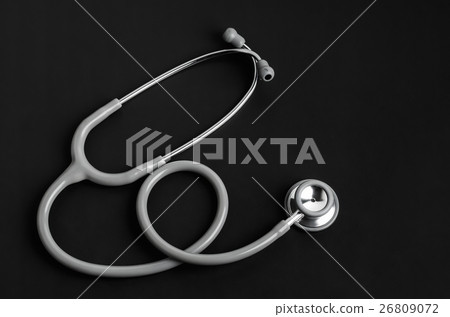 Stethoscope on black table background 26809072