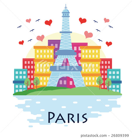 Cartoon Paris Eiffel Stock Illustration 26809399 Pixta