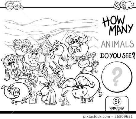count the animals for coloring count the animals for coloring 26809651