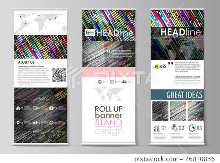 Roll up banner stand, flat design templates 26810836