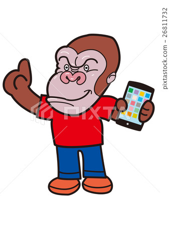 Gorilla with Gadgets, Using a Mobile Phone, vector illustration Stock  Vector Image & Art - Alamy