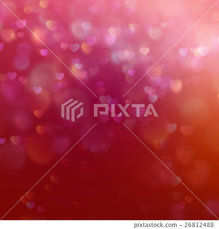 Color Bokeh on red background with hearts. EPS 10 Color Bokeh on red background with hearts. EPS 10 26812488
