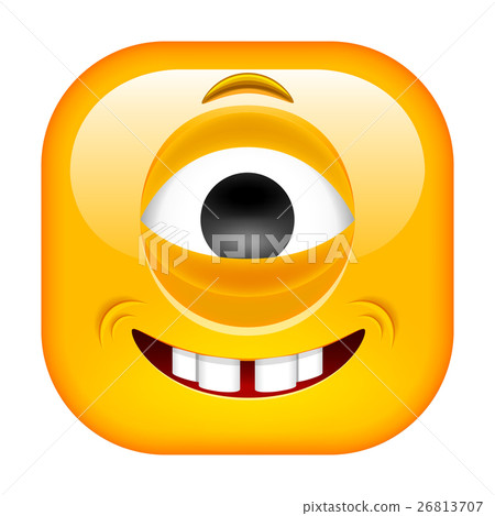 Smiling Cyclop Emoticon. 26813707