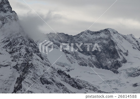 Scenic view of the mountains, ski resort Dombay 26814588