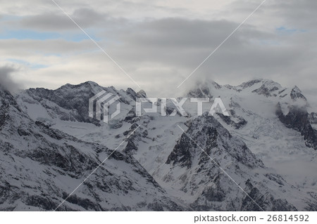 Scenic view of the mountains, ski resort Dombay Scenic view of the mountains, ski resort Dombay 26814592
