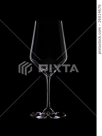 Glass of red wine with reflection on black 26814676