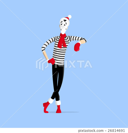 Mime performance leaning against wall 26814691