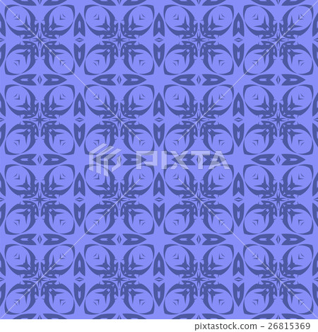 Blue Ornamental Seamless Line Pattern 26815369