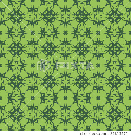 Green Ornamental Seamless Line Pattern Green Ornamental Seamless Line Pattern 26815371