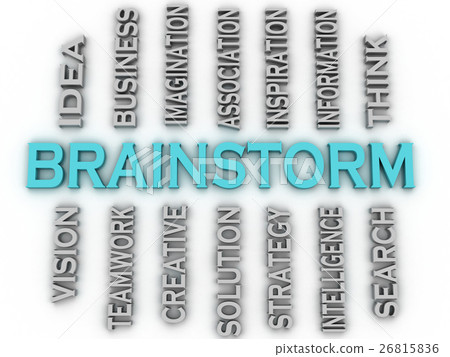 3d image Brainstorm issues concept word cloud  26815836