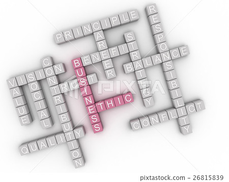 3d image business ethic  issues concept word cloud  26815839