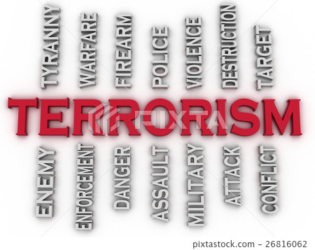 3d image Terrorism issues concept word cloud 26816062