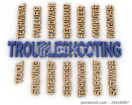 3d image Troubleshooting in words cloud 3d image Troubleshooting in words cloud 26816067
