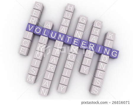 3d image Volunteering issues concept word cloud 3d image Volunteering issues concept word cloud 26816071