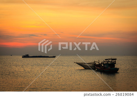Dawn on the beach sea. 26819084