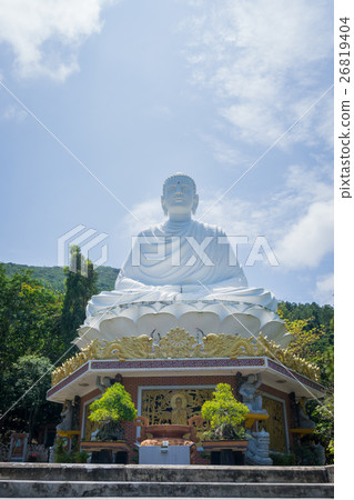 Big white buddha statue. Big white buddha statue. 26819404