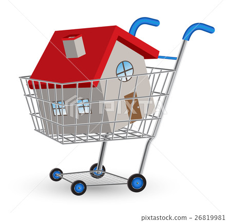 house in a shopping cart 26819981