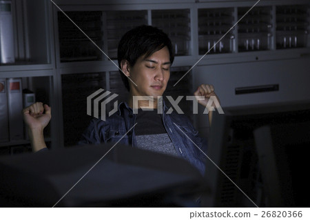 Overtime night business Business computer office casual business office casual desk work 26820366