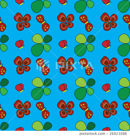 Blue seamless floral pattern with flowers, leaves - Stock Illustration ...