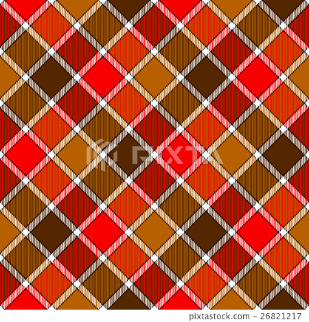 Red brown diagonal check plaid seamless pattern Red brown diagonal check plaid seamless pattern 26821217