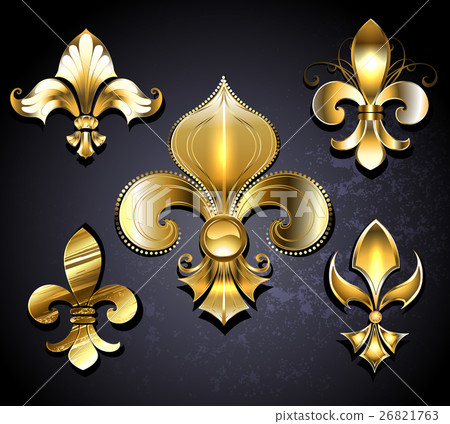 Set of Golden Fleur de Lis Set of Golden Fleur de Lis 26821763