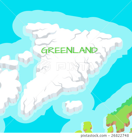 Isometric Map of Greenland Detailed Illustration. Isometric Map of Greenland Detailed Illustration. 26822748