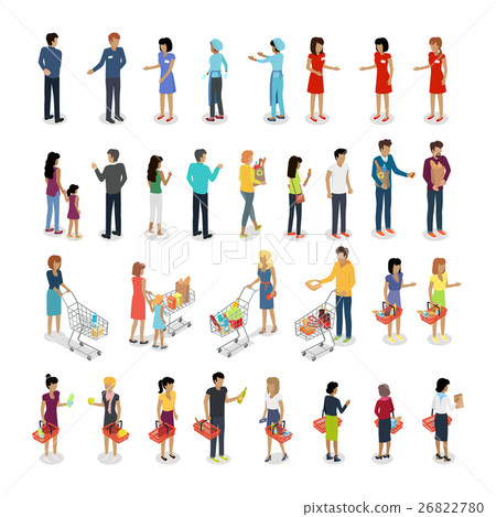Set of Customers and Sellers Characters Vector Set of Customers and Sellers Characters Vector 26822780