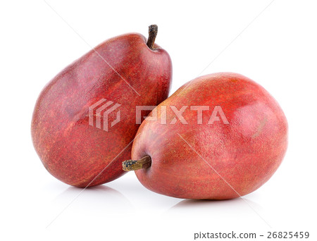 red pears isolated on white background 26825459