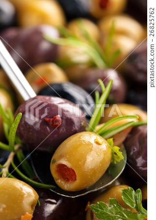 Marinated olives with herbs. Marinated olives with herbs. 26825762