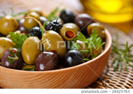 Marinated olives with herbs. Marinated olives with herbs. 26825763