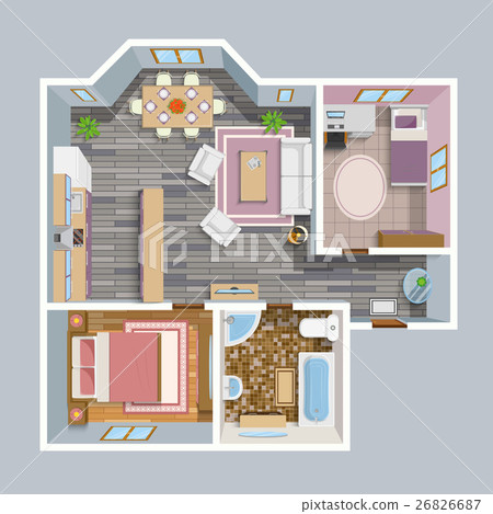 Architectural Flat Plan Top View 26826687