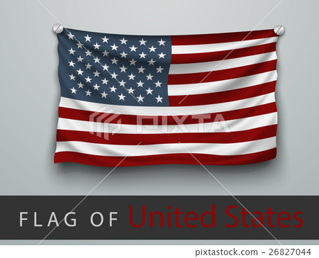 FLAG OF USA battered, hung on the wall FLAG OF USA battered, hung on the wall 26827044