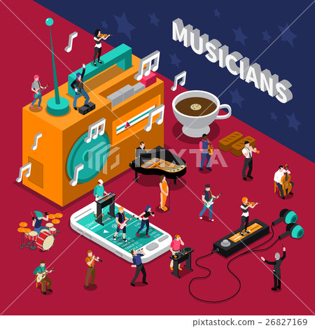 Musicians People Isometric Composition Musicians People Isometric Composition 26827169