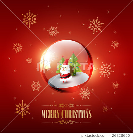 Merry Christmas with Santa Claus in glass sphere 26828690