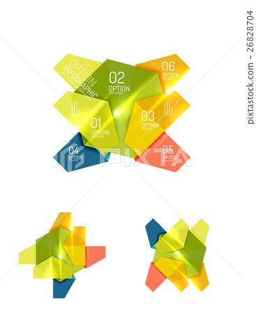 Set of abstract geometric paper graphic layouts Set of abstract geometric paper graphic layouts 26828704