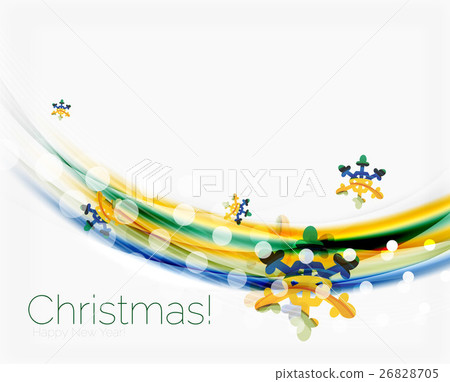 Blurred wave line with snowflakes. Christmas 26828705